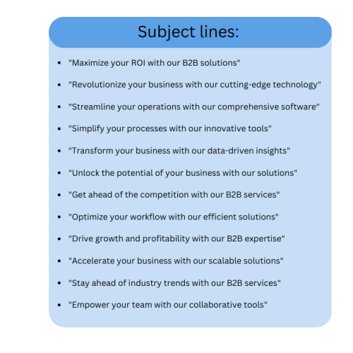 email subject lines B2B email subject lines
